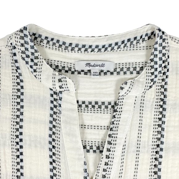 MADEWELL Lightspun Lakeline Popover Shirt in Jacquard Stripe - Picture 8 of 11